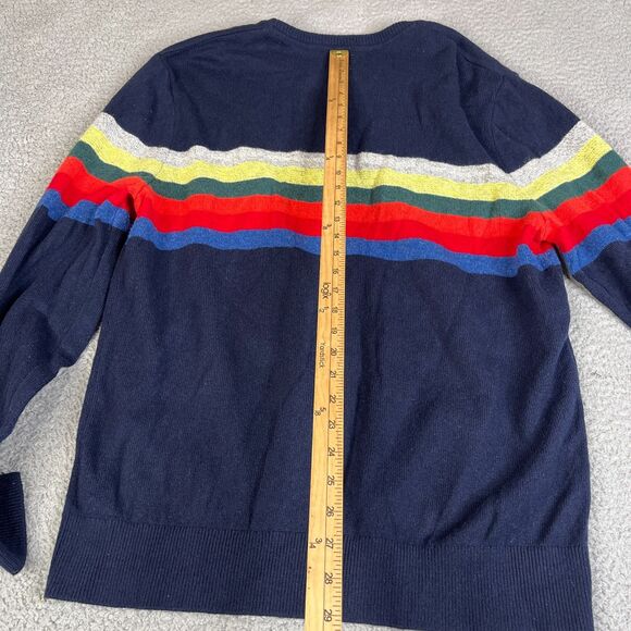 Merino Wool Blend Sweater Mens Extra Large Striped Pullover Long Sleeve Knit Gap - Picture 6 of 9